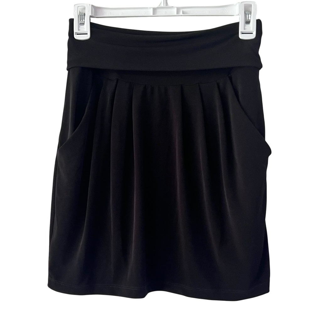 Tinta Women's Black Skirt Pockets Tulip Mini Casual Cute Size 8 Stretch